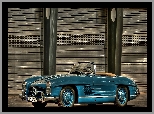 Niebieski, Samochód, Mercedes Convertible Roadster